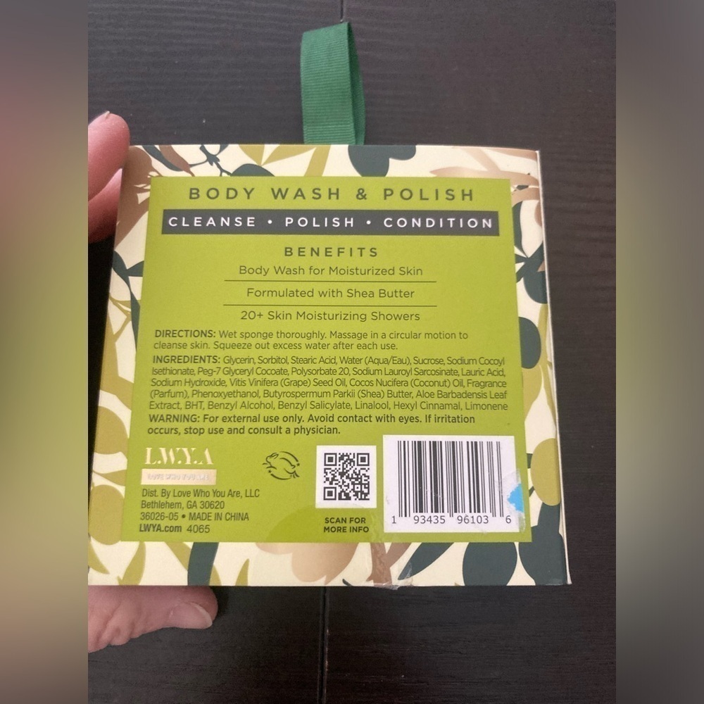 Love Who You Are Olive me tender body wash & polish sponge. 20 or more uses. - Picture 4 of 4